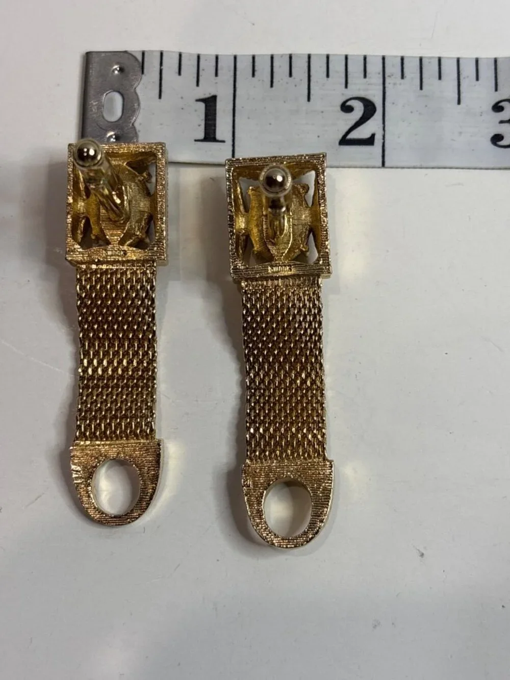 Vintage Swank Gold Mesh Wrap Cufflinks December Birthstone Blue Zircon MCM Box